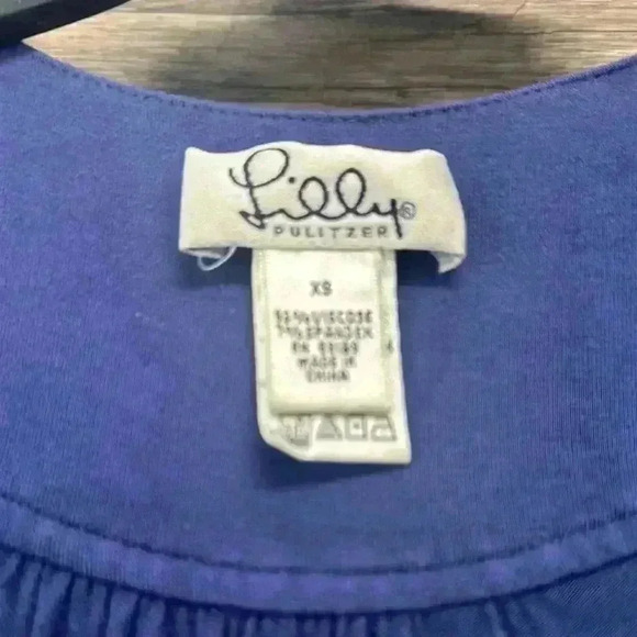 Lilly Pulitzer Blue Wrap Knee-Length Dress - Picture 4 of 5